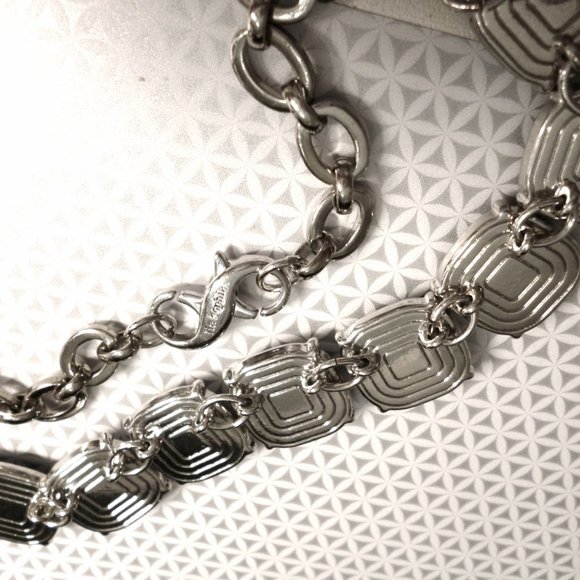 Lia Sophia Necklace Infinitme Large Aqua Crystals w/ Lia Clasp NWOT 16501 - Picture 4 of 5